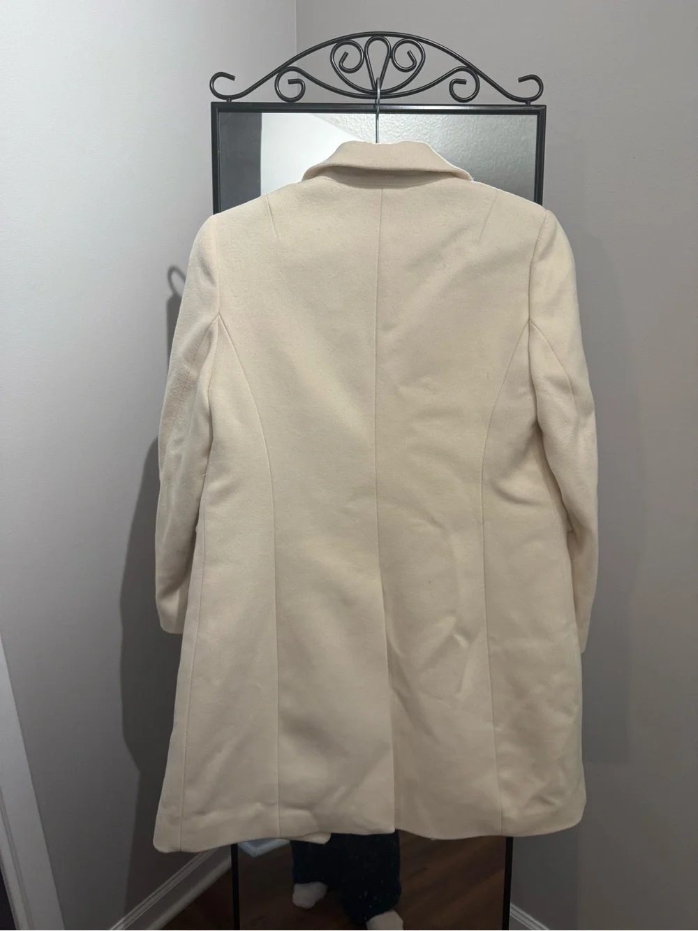 J. Crew Cream Single-Breasted Wool Trench Coat